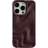 Caseative for iPhone 14 Pro Case, Wine Red | Water Ripple Pattern Wave