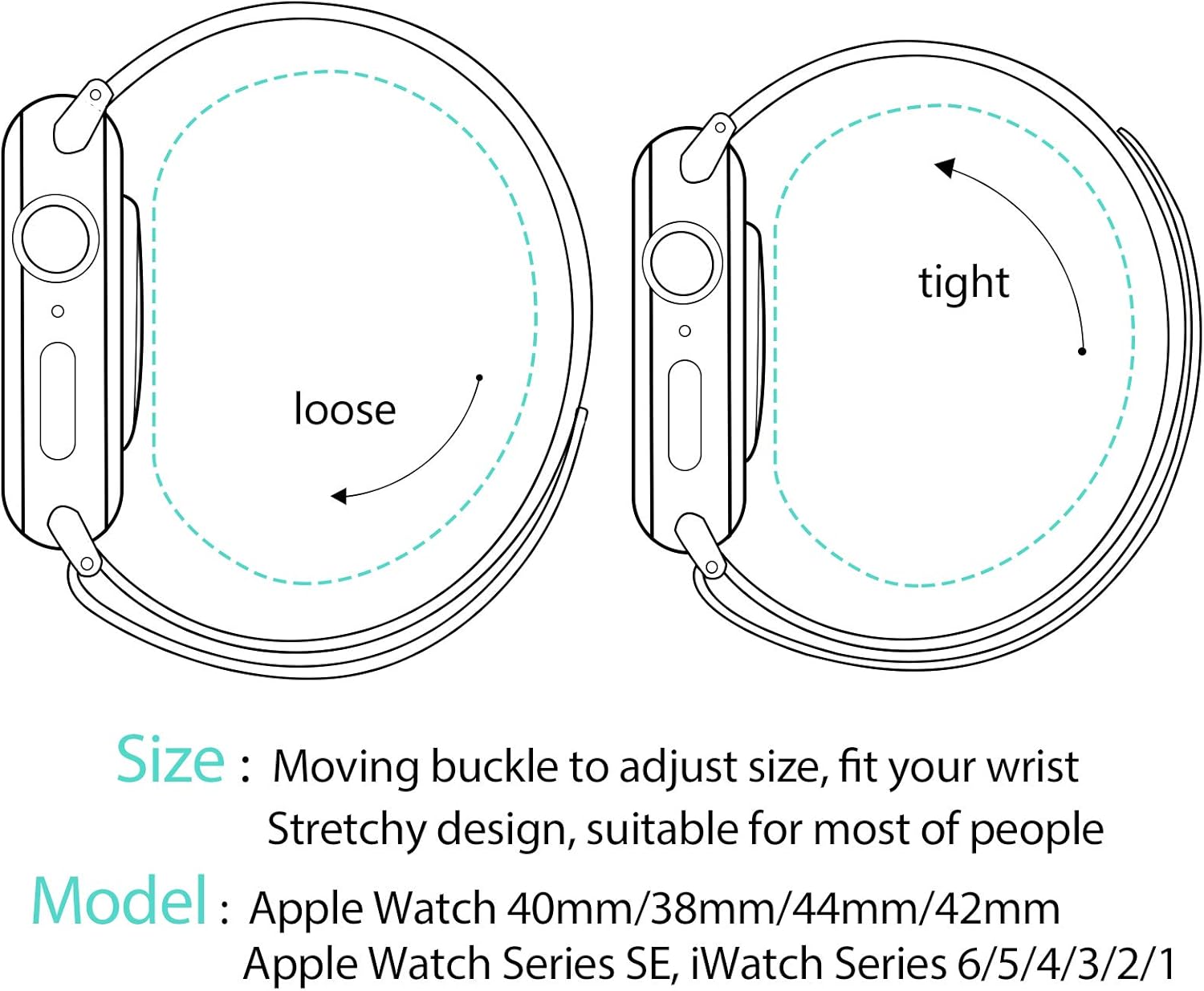 Wepro Strap Compatible with Apple Watch 44mm 42mm 45mm 46mm 49mm - Image 4