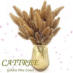 CATTREE Artificial Gold Plants Plastic Fake Grass