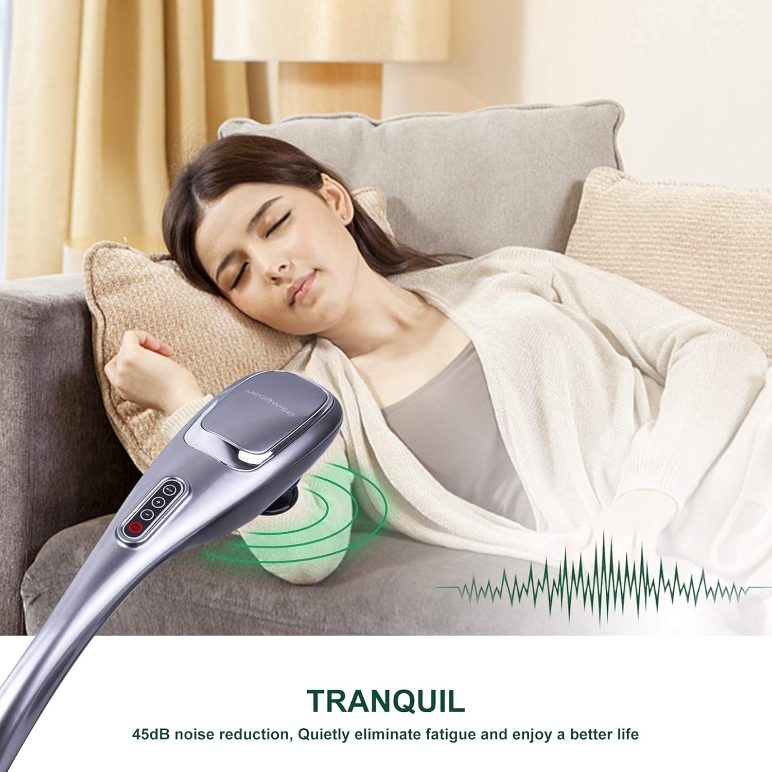 MegaWise Massager Handheld Deep Tissue Neck Back Massager for Shoulders, Waist, Legs, 3600 RPM Powerful Motor Electric Neck Massager with 5 Nodes & 5 Speeds, Knotty Muscle Relief: Health & Personal Care