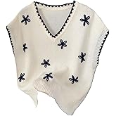 SOLY HUX Women's Short Sleeve Sweater 3D Floral Sweaters Pullover Tank Tops Knit Vest Trendy Fashion Clothing Beige Flowers Small