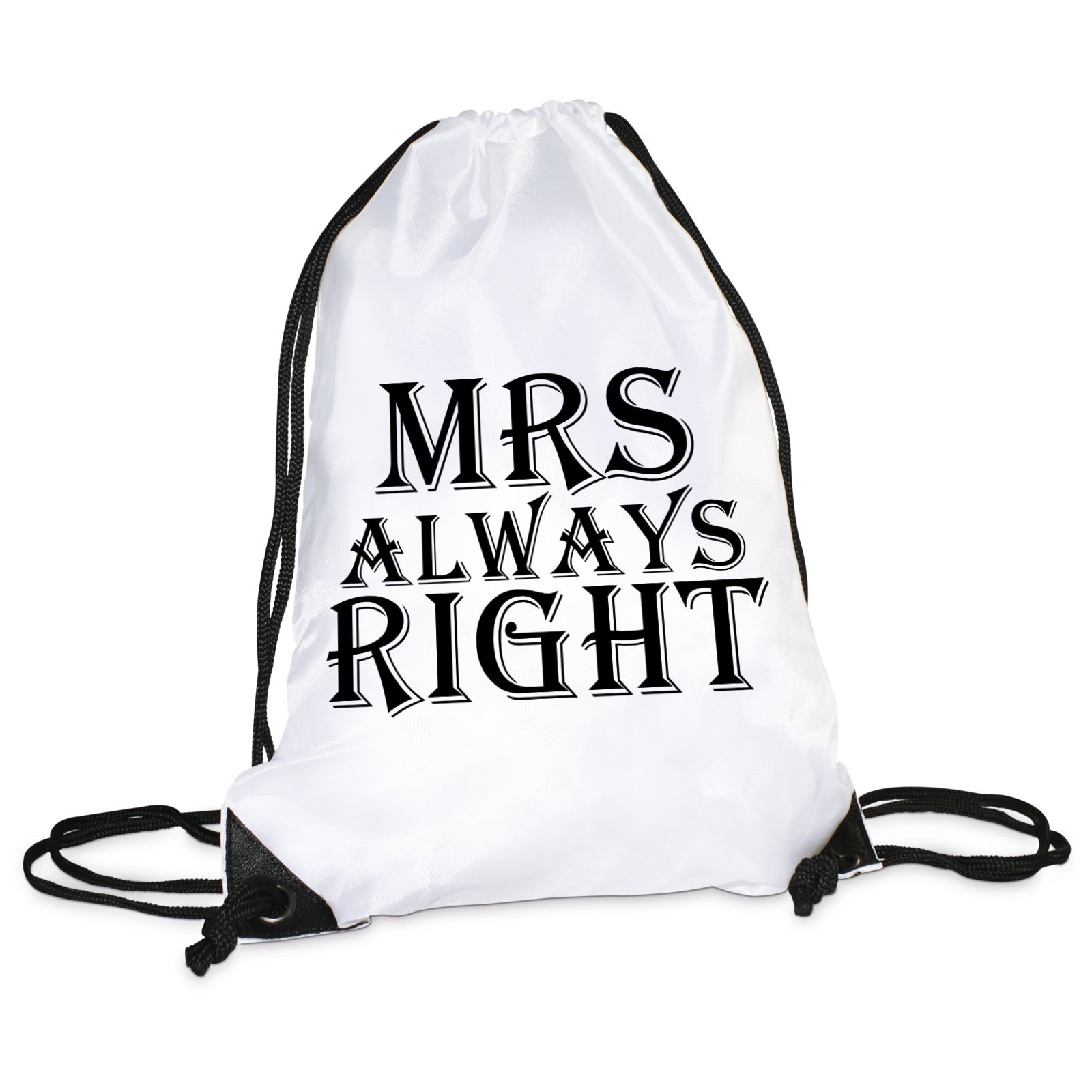 Lieblingsmensch Turnbeutel Modell: MRS always right Drawstring Bag, 45 cm, White (Weiß)