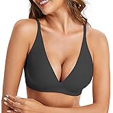 Rolral Womens Deep V Wireless Bra No Underwire Seamless Comfort Support Tshirt Push Up Bralette for Everyday/Sleep