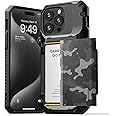 VRS DESIGN Compatible with iPhone 15 Pro Max Case with Card Holder [Damda Glide Pro], Sturdy Semi Auto 4-Card Slot, High Durability & Style Designed for iPhone 15 Pro Max (2023) Camo Black