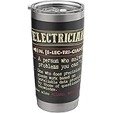 Electrician Gift Funny Dictionary Definition Stainless Steel Insulated Tumbler