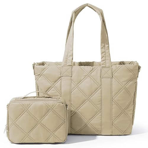 PAUBACK Laptop Tote Bag for Women, Quilted Work Tote Bag Inch