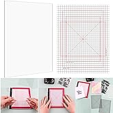 6.5X8.5 Photopolymer Grip Mat with 2PCS Printed Guides for Stamping,Multi-Use Non-Slip Sticky Mats Fit in Stamp Positioning Tool for Card Making Hold Your Cardstock in Place When Stamping,Stencil