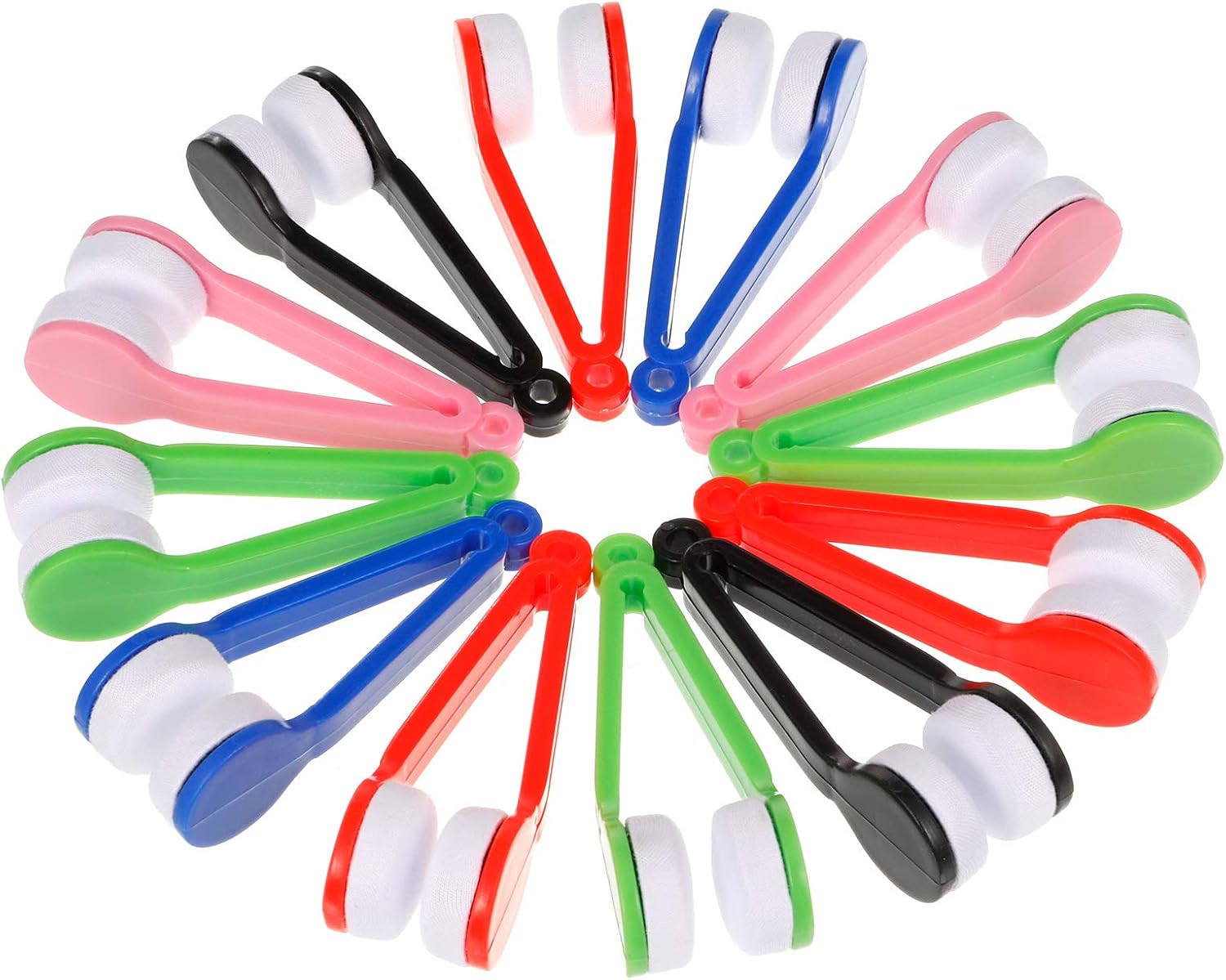 FRIUSATE 12 Pcs Glasses Cleaner,Glasses Cleaning Clips Eyeglass Lens Cleaner Microfiber Spectacles Soft Brush