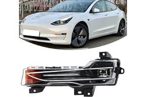 YEQSHNG LH Fog Light Daytime Running Light Assembly Compatible With 2017-2023 Tesla Model 3 & 2020-2024 Tesla Model Y Left Dr