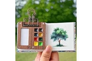 VOKOZK PocketArtist Travel Set,Pocket Artist Watercolor Travel Set,Veralea Watercolor Travel Set,4SZNS Watercolor Travel Set, Mini Portable Wooden/Acrylic Grid Paint Box Palette Set (Wooden, 8 Grid)