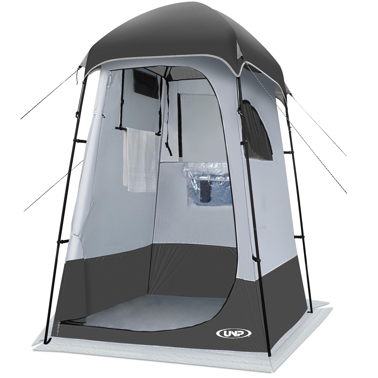 Photo 1 of Shower Tent, Outdoor Camping Privacy Shelter-Dressing Changing Room-Portable Toilet Tent for Hiking Sun Shelter Picnic Fishing (Black)