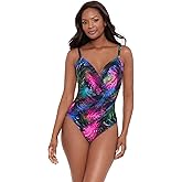 Miraclesuit Women's Swimwear Caliente Tropica Bonita Underwire Bra Tummy Control One Piece Swimsuit