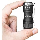 sofirn SC13 EDC Flashlight Rechargeable, 1300 Lumens, Pocket Size, IPX8 | Keychain size aluminum light with pocket clip, USB-C charging and magnetic tail. For everyday carry, camping, hiking.