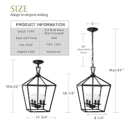 Untrammelife 4-Light Black Lantern Pendant