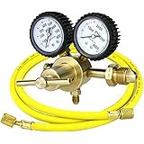 SÜA - Nitrogen Gas Regulator 0-600 PSIG - HVAC Purging - Pressure Charge - 1/4" Flare Connector - With 60" Charging Hose.