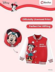 Disney Minnie Mouse Girls Christmas Varsity Bomber