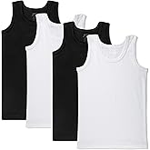 Brix Boys Undershirt Tank Top - Tagless 100% Cotton Super Soft 4 Pack Novelty.