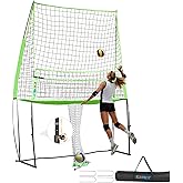 CXRCY Volleyball Training Net System, 11x 8 FT Volleyball Practice Net Station with Adjustable Height Freely, Portable &Easy Setup for Backyard Individual &Team Practice-Include Oxford Cloth Bag