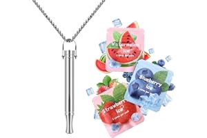 Astofli Stop Smoking Inhaler Breathing Necklace - (Resistance Upgraded Version) Quit Smoke Anxiety Relief Flavored - Smokeless Quitting Breathing Free - Air Inhalers Device with Flavor Pack