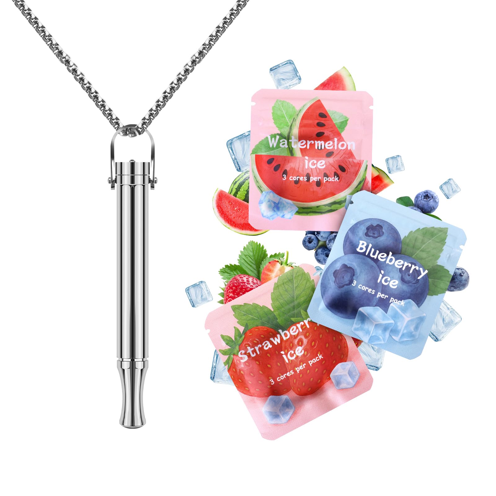 Photo 1 of **MISSING ONE FLAVOR PACK ** Astofli Stop Smoking Inhaler Breathing Necklace - (Resistance Upgraded Version) Quit Smoke Anxiety Relief Flavored - Smokeless Quitting Breathing Free - Air Inhalers Device with Flavor Pack