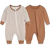 JELYLOVE Unisex Rayon Made from Bamboo Zipper Baby Boy Girl Rompers 2 Pcak Long Sleeve Infants Jumpsuits New Born Clothes