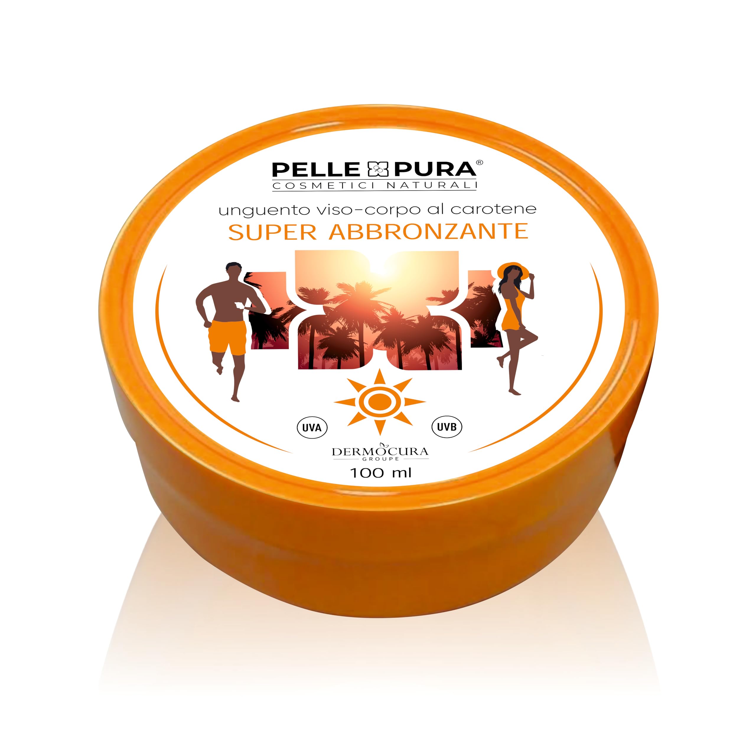 pelle pura cosmetici naturali Super Tanning Ointment for Extreme Intense and Long Lasting Tanning with Carotene Melanin Activator Effective in the Sun or in Sun Beds and Water Resistant 100 ml