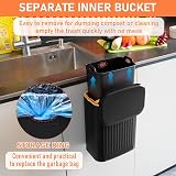TESIN 8 Liter Hanging Kitchen Compost Bin with Inner Bucket Black view 5
