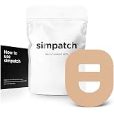 SIMPATCH Omnipod Adhesive Patch with Strap, CGM Tape, Tan, 25-Pack | Waterproof Adhesive