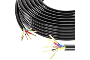 SUZCO 30FT 7 Way Trailer Wire 10/2 12/1 14/4 AWG Multi Gauge -30°C to 105°C CCA RV Standard 7 Pin Conductor Wire Harness Kit, Fit for 5th Wheel/Traval Trailer/Camper/Truck/RV, No Paper&Quartz Powder Inside