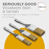 Harris Woodwork Stain Varnish Paint Brush Set 3 Pack 1 1.5 2 Inch Grey No-Loss view 3