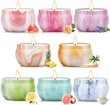 Yinuo Mirror Scented Candles Set 8 x 70 g Floral Fruity 8% Essential Oils view 2