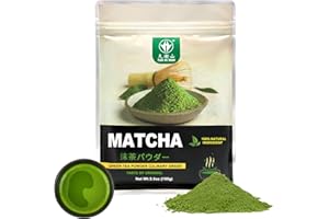TIAN HU SHAN Matcha Green Tea Powder 3.5oz/100g, Pure Matcha Powder Culinary Grade Unsweetened for Lattes, Cooking, Baking, Vegan 100% Natural （Package May Vary)