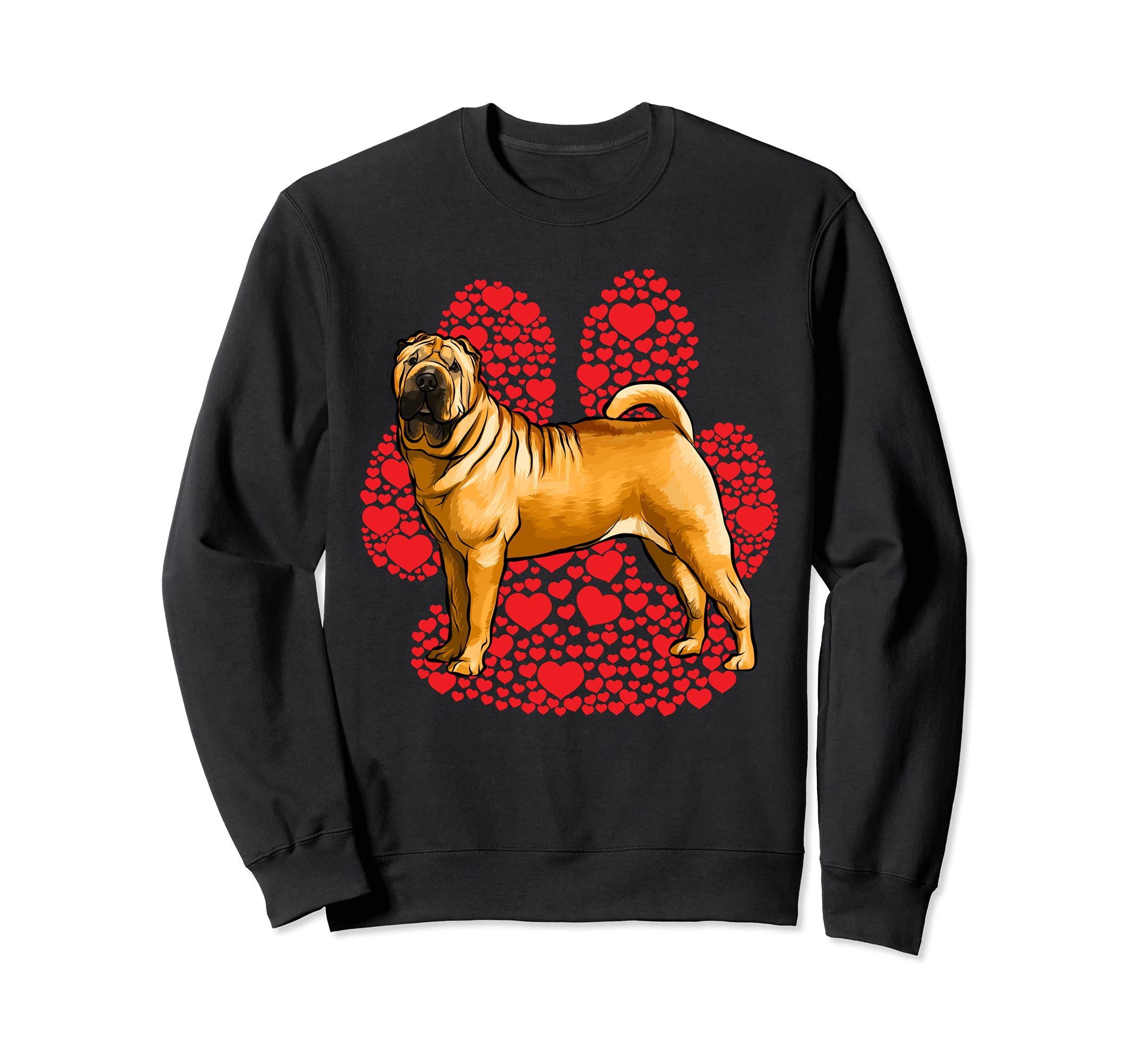 Chinese Shar-Pei Valentines Day Dog Love Paw Sweatshirt