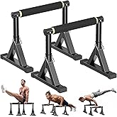 10-14'' Wooden Parallel Bar and Dip Bar with Adjustable Height and Non-Slip Handles, Rock-Free Fitness Equipment for Handstands, L-Sits, Gymnastics and Strength Training for Home Gym, 600lbs Capacity