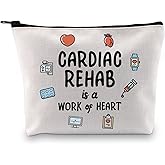 GJTIM Cardiac Rehab Gift Cardiologist Gift Cardiac Rehab Nurse Gift Cardiac Rehab Is A Work Of Heart Makeup Zipper Pouch (Cardiac Rehab Bag)