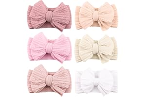 Niceye Handmade Baby Headbands Soft Stretchy Nylon Hair Bands with Bows for Newborn Infant Baby Toddler Girls