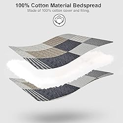 Ycosy King Size Quilt Set Bedding Plaid Patchwork