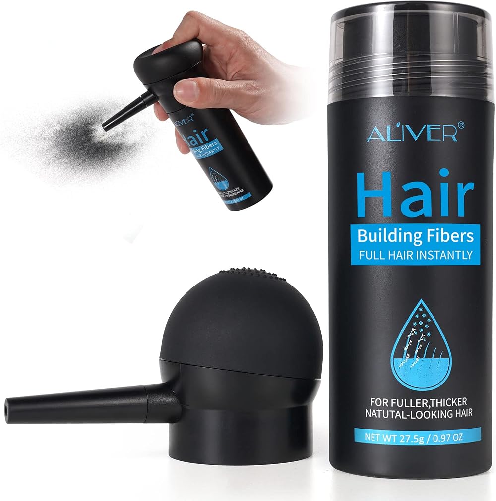 Pegciz Hair Building Fibres Black for Thinning Hair 15 Sec Concealer