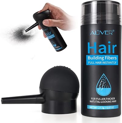 Pegciz Hair Building Fibres Black for Thinning Hair 15 Sec Concealer