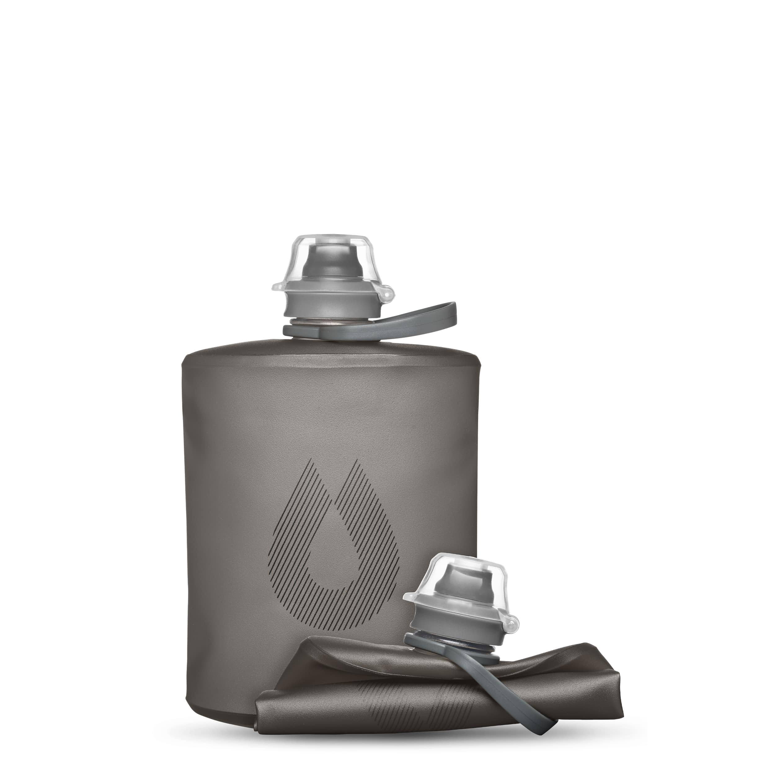 Photo 1 of HydraPak Stow - Collapsible Backpacking Water Bottle (500ml) - BPA Free, Ultra Light, Spill-Proof Twist Cap - Mammoth Grey