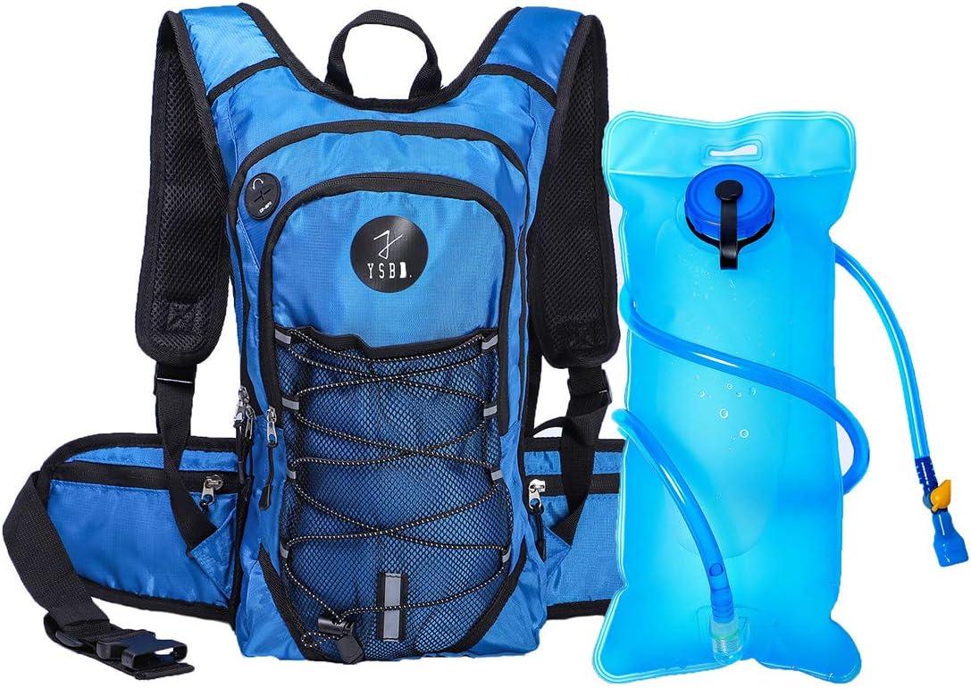 YSBD Hydration Pack & 2L TPU Water Bladder - High Flow Bite Valve Hydration Backpack Included for Running, Hiking, Cycling, Camping , Climbing Pouch,Rowing