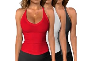iGENJUN 3 Pack Workout Tops for Women Racerback Basic Tank Summer 2025 Camisole V Neck Slim Fit Ribbed Sleeveless