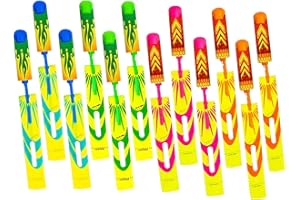 QUANA LED Slingshot Rocket Launcher for Kids - 12 Pack Flying Copter Toys with Light-Up Rockets, Outdoor Summer Camping Games, Birthday Party Favors & Gifts for Boys Girls Ages 3-12