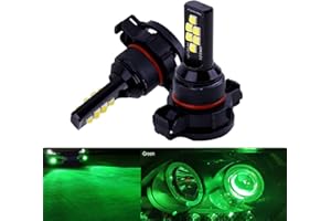 SOCAL-LED LIGHTING 2x H16 5202 LED Fog Light Bulb for Powersports Advanced 3030 SMD Bright Colorful Daytime Running DRL Lamp, Green