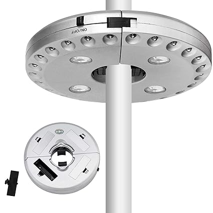 SOAIY® 28 LEDs 3 Modi Sonnenschirm Lampe dimmbar Zelt Licht Camping Beleuchtung 4 AA Batteriebetrieben Nachtlicht Garten Outd
