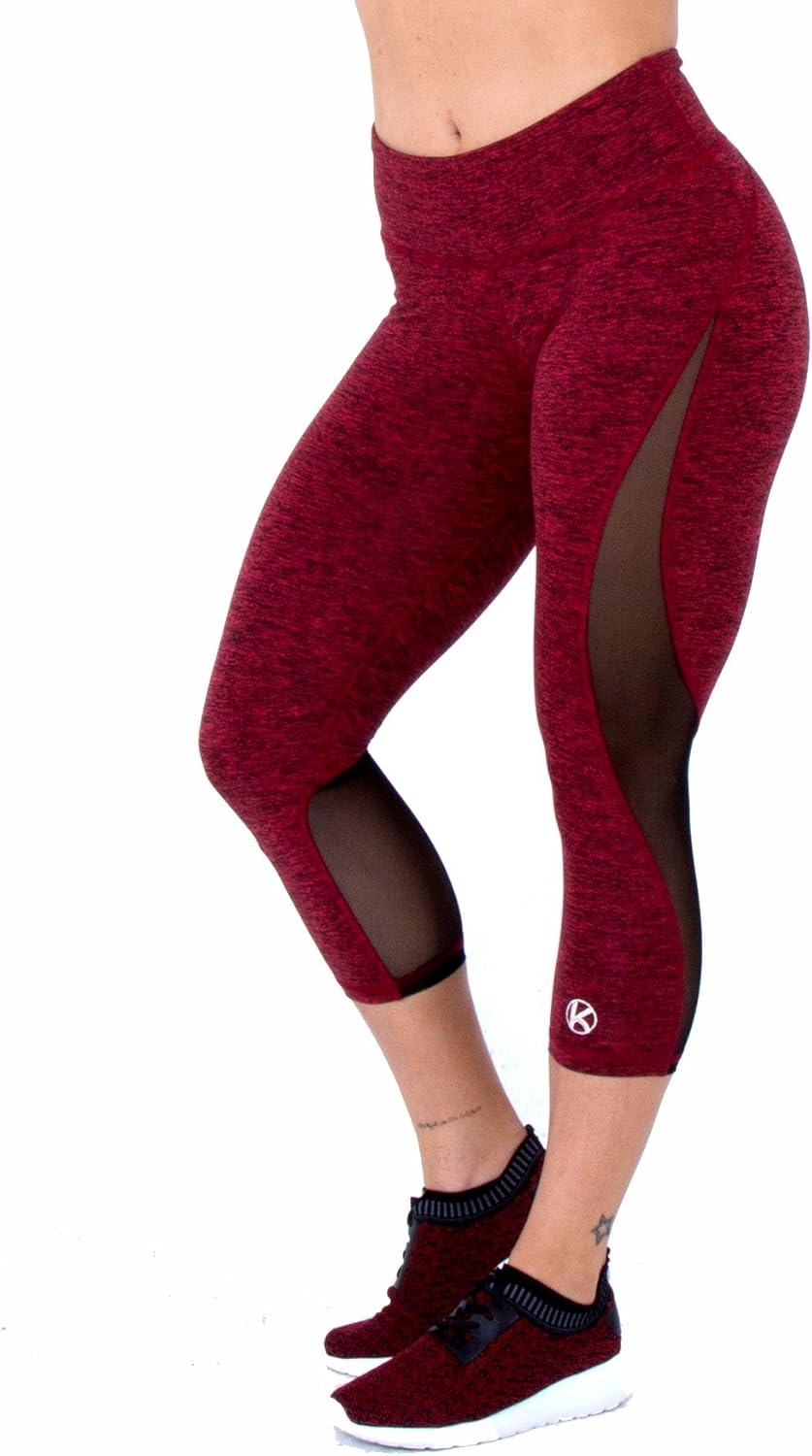 womens red capri leggings