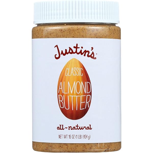 JUSTIN’S CLASSIC NO STIR GLUTEN-FREE ALMOND BUTTER, 16 OUNCE JAR