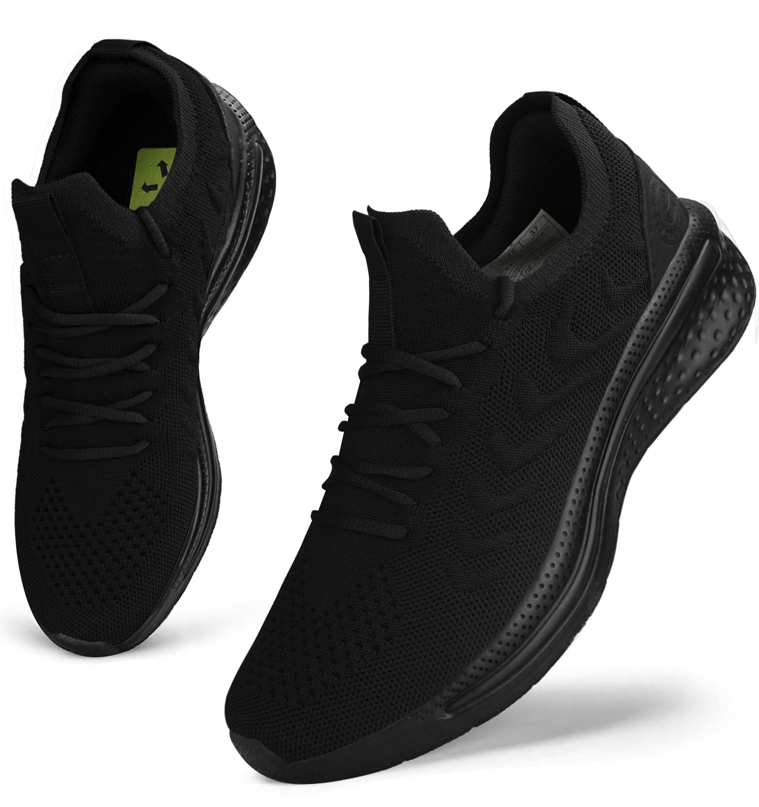Giniros Laufschuhe Damen Sportschuhe Turnschuhe Running Tennis Walkingschuhe Straßenlaufschuhe Sneaker Fitness Jogging Leichte Atmungsaktiv rutschfeste Schuhe Freizeitschuhe Outdoor Gym Schwarz 39EU