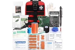 VIIDOO Ifak Trauma Kit, 74 Piece Upgrade Tactical First Aid Supplies, Molle Ifak Pouch Rip Away Refill Supplies for Survival Camping Hiking Travel