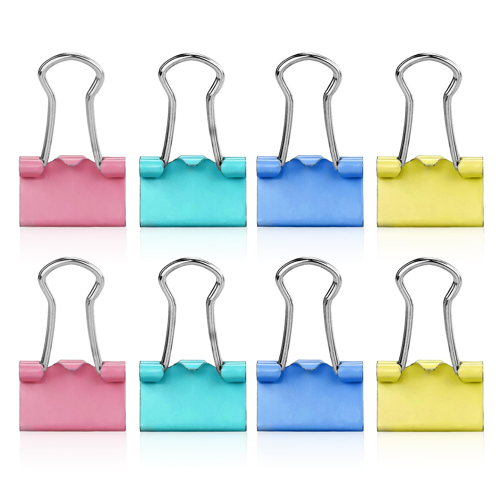 100pcs Binder Clips，Small Bulldog Clips，Mini Clips(4 Colors)